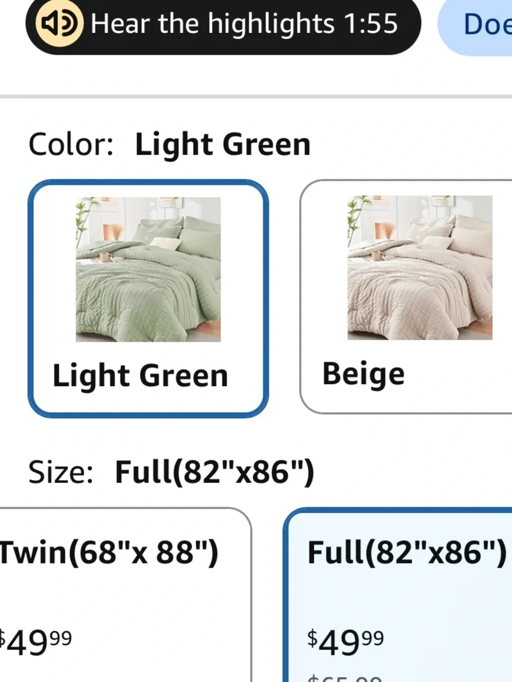 Seersucker Full Sheets & Shams Set 4PC Sage Light Green Bedding Fitted Flat Only